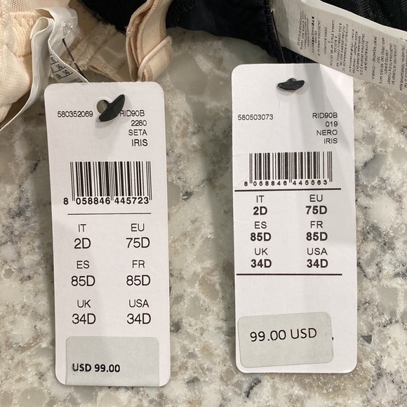 Never Been Worn! Intimissimi Lace Bralettes- Nude and Black- Size 34D - Picture 7 of 7
